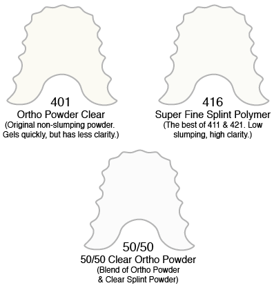 ORTHO ACRYLIC POWDER-CLEAR & Transparent