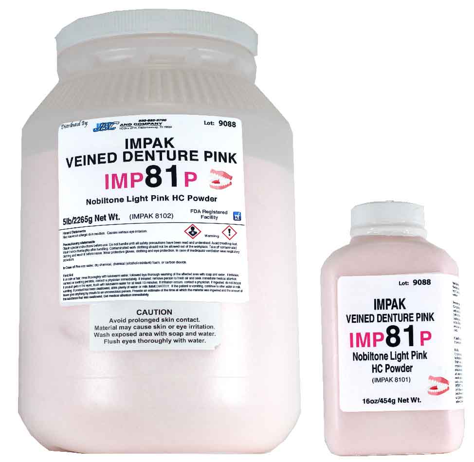 IMP81P: Lt Pink Veined IMPAK Denture Powder